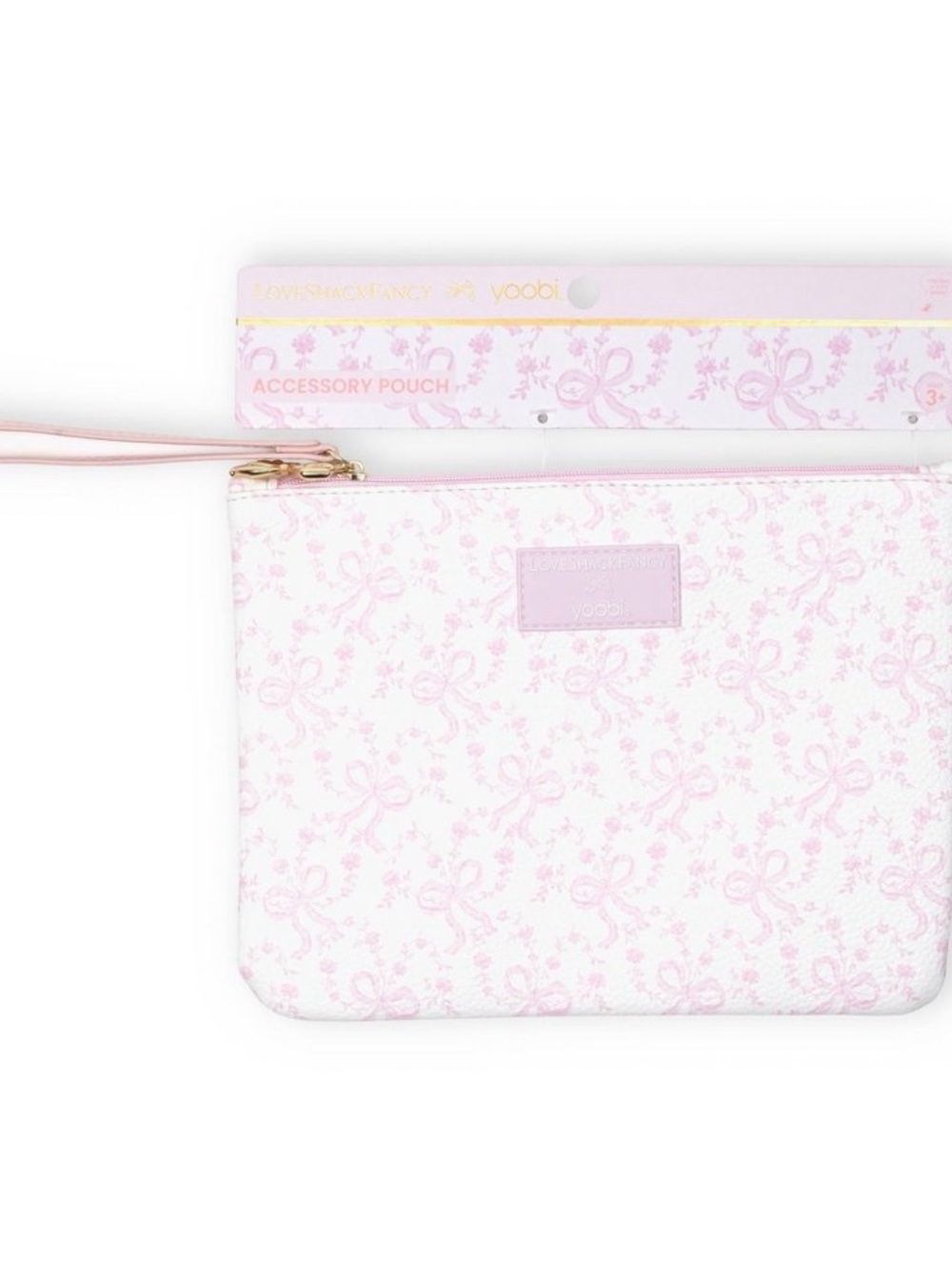 Love shack fancy target Yoobi Pink Floral Ruffle Accessory Pouch